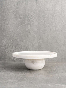Handcrafted classic round marble cake stand by Kaksh Studio