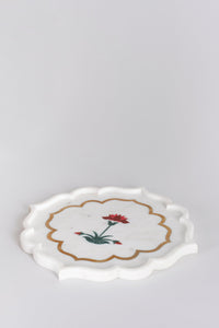 Blooming Jaipur Adorn Tray | Marble Tray | Pooja Essentials | Festive decor | Luxury gifting | Serveware | Serving tray