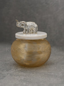 Elephant Round Luster Jar