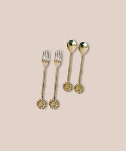 Sunflower brass cutlery / serveware Set