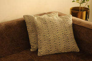 Black Wave pattern Print Cushion Covers