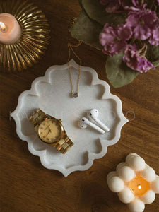Adorn handcrafted marble Tray Platter by Kaksh Studio